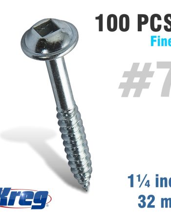 Kreg Pocket Hole Screws 1-1/4' #7 Fine Washer Head 100Ct