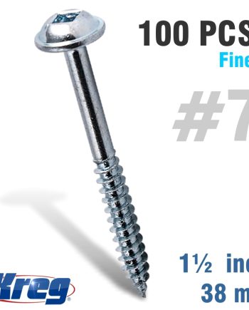 Kreg Pocket Hole Screws 1-1/2' #7 Fine Washer Head 100Ct