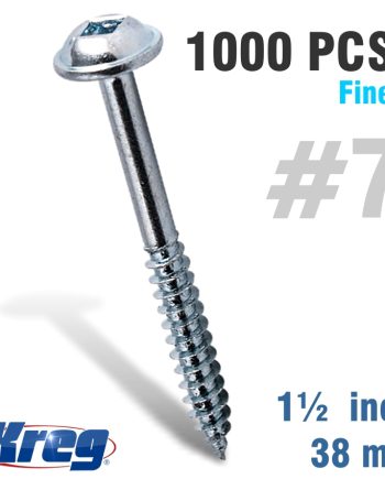 Kreg Pocket Hole Screws 1-1/2' #7 Fine Washer Head 1000Ct