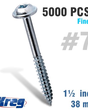 Kreg Pocket Hole Screws 1-1/2' #7 Fine Washer Head 5000Ct