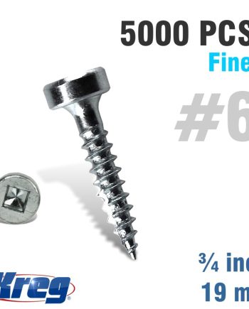 Kreg Pocket Hole Screws 75' #6 Fine Pan Head 5000Ct