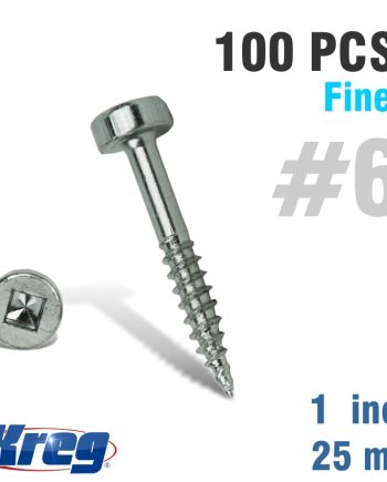 Kreg Pocket Screws 1' #6 Fine Pan Head 100Ct