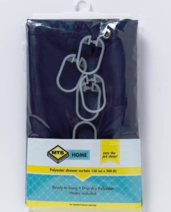 Mts Home Std Drip Dry Shwer Curtain Navy