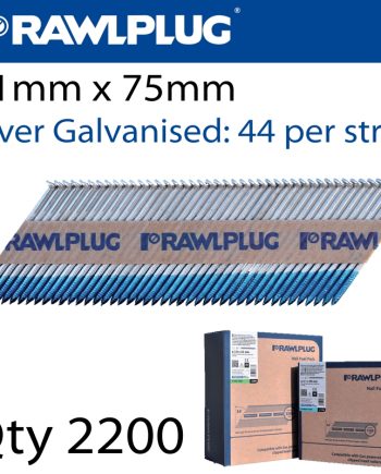 Paper Collated Nails 3.1X75Mm Ring Galvanized 2200 + Gas