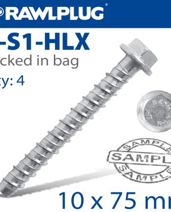 Concrete Screwbolt 10X75Mm 4 Per Bag