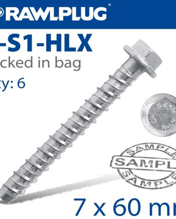 Concrete Screwbolt 7X60Mm 6 Per Bag