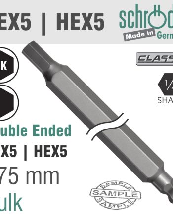 Schroder D/E Hex 5 X 5 Ball 175Mm Bit