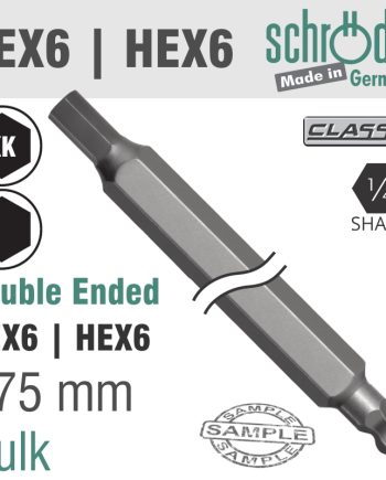 Schroder D/E Hex 6 X 6 Ball 175Mm Bit
