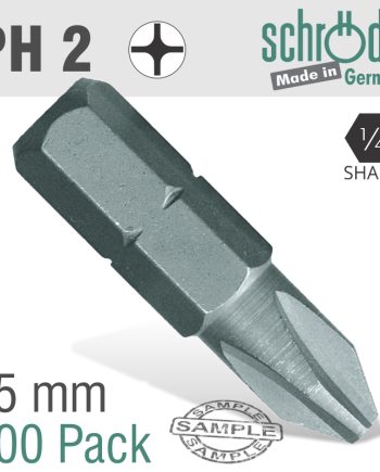 Schroder Phil.No.2 25Mm Ins.Bits 100/Pk