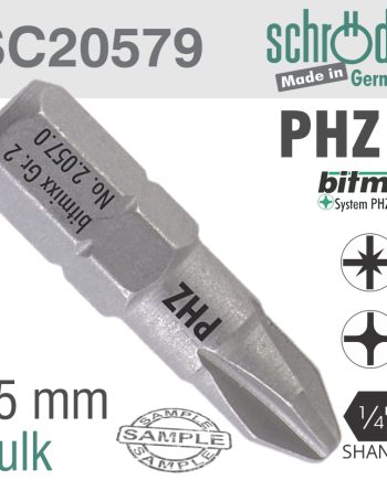 Schroder Phz No.2 X 25Mm Pozi/Phillips Insert Bitclassic