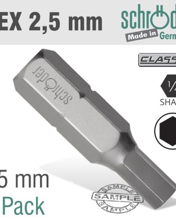 Schroder Hex/Allen Ins.Bit 2.5Mm 2/Pack