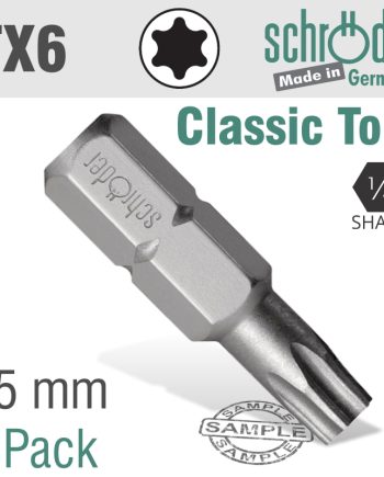 Schroder Torx Tx6 Classic Bit 25Mm 2Cd