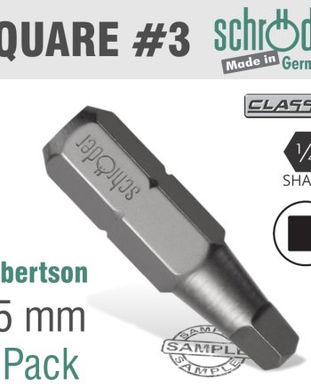 Schroder Sq.Recess No.3X25Mm Bit 2/Card