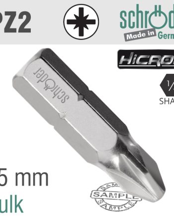 Schroder Pozi No.2 X 25Mm Hi Crom Insert Bit