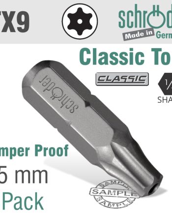 Schroder Torx Tamper Res.T9 Ins.Bit 2Cd