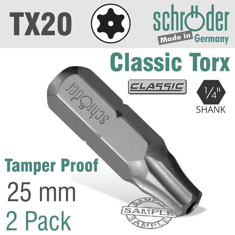 Schroder Torx Tamp.Resist.T20 2/Pack