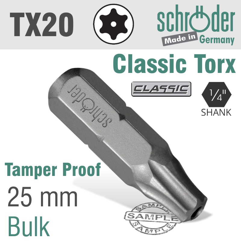 Schroder Torx Tamper Resist.T20H X 25Mm
