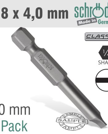Schroder Slotted Bit 0.8X4Mm 50Mm 2Cd
