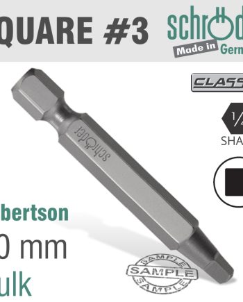 Schroder Screwdriver Bit Square Recess No.3 X 50Mm