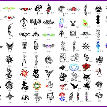 Book 02 Tattoo Stencils 100 Designs Per Book 4 Designs On Ea  A4 Sheet