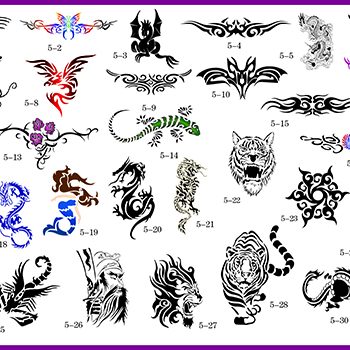 Book 05 Tattoo Stencils 30 Designs 1 Design On Each A4 Sheet