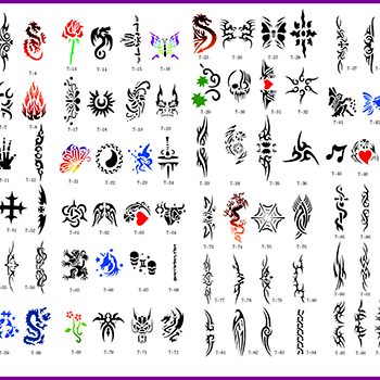 Book 07 Tattoo Stencils 100 Designs Per Book 4 Designs On Ea A4 Sheet