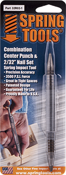Souber Tools Spring Tool Combination Center Ounch & 2/32' Nail Set