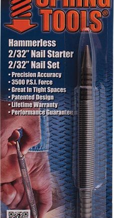 Souber Tools Spring Tool Hammerless 2/32' Nail Starter 2/32' Nail Setter Spring
