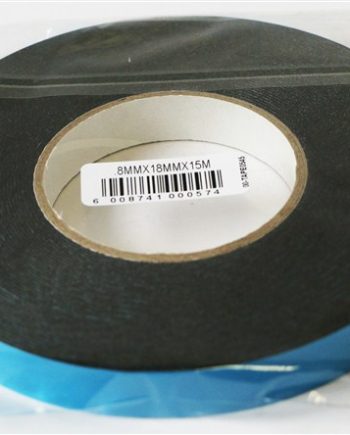 TAPE BADGEMOUNT BLACK W/P .8X18X15MT ROLL PTH