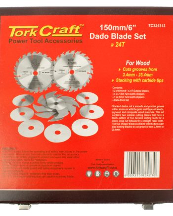 Tork Craft Dado Set 150Mm In Aliminium Case (6')