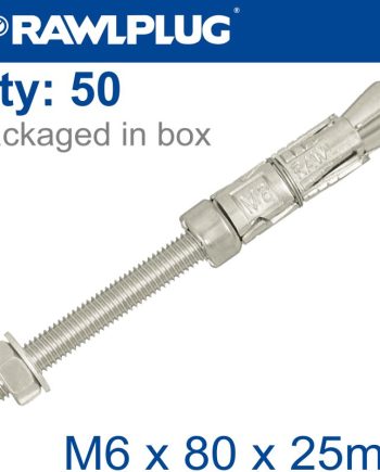 Projecting Bolt M6X80X25Mm X50 -Box