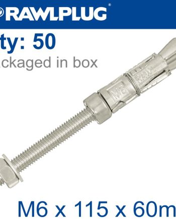 Projecting Bolt M6X115X60Mm X50 -Box