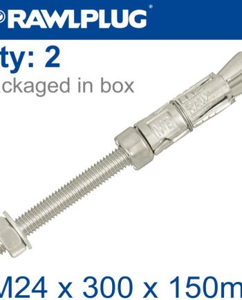 Projecting Bolt M24X300X150Mm X2 -Box
