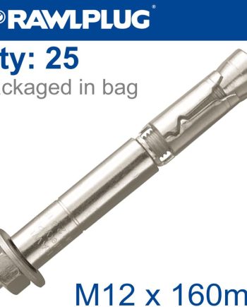 R-Spl Safety Plus - Projecting Bolt M12X160Mm X25 Per Box