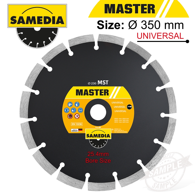 Diamond Blade 350Mm X 25.4 Segmented Ind Multi Purpose Master Mst