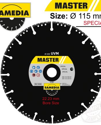 Diamond Blade Segmented 115Mm X 22.23 Ind Special Vac Brazed Master Uv