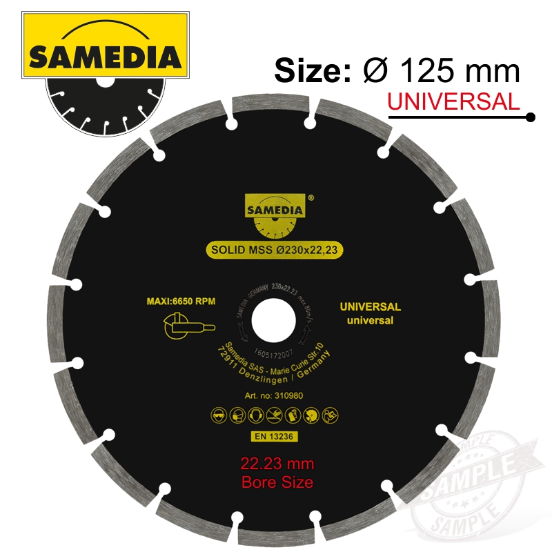 Diamond Blade 125Mm X 22.23 Segmented Ind Multi Purpose Solid Mss