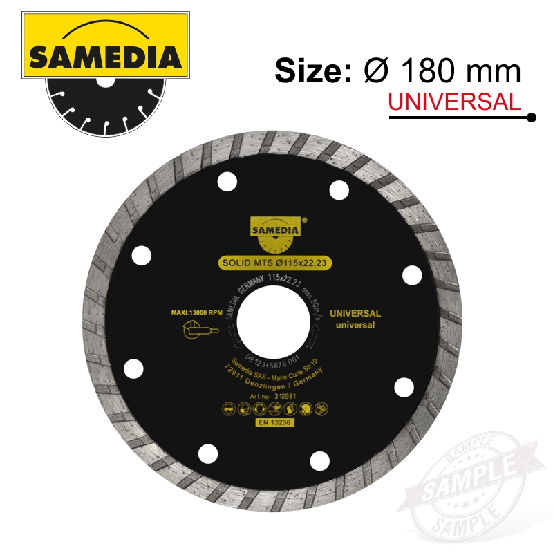Diamond Blade 180Mm X 22.23 Segmented Ind Multi Purpose Solid Mts