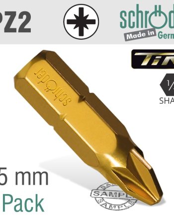 Pozi No 2X25Mm Insert Bit Titainium Coated 5Pack