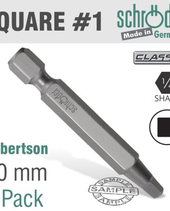 Screwdriver Bit Square Recess No.1 X 50Mm 2Pk