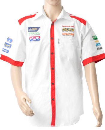 Vermont Mens - White/Red Cotton Shirt - Small