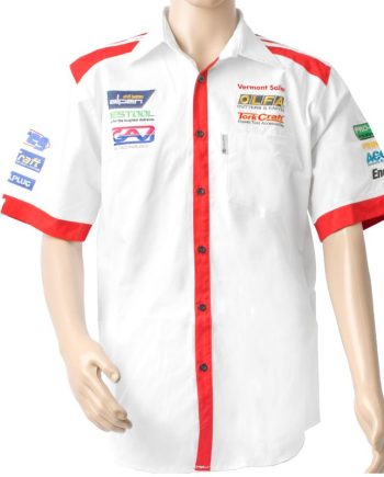 Vermont Mens - White/Red Cotton Shirt - Medium