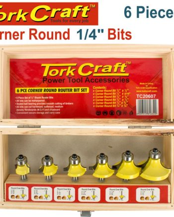 Router Bit Set 6Pc Corner Round Wood Case