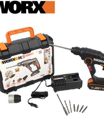 Rotary Hammer Drill Sds H3 20V 2.0Ah Std Charg 10 X Acc Bmc Worx