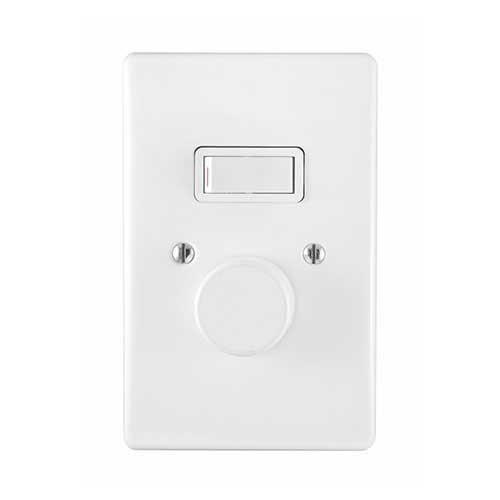 Crabtree Classic 2 Lever 500W LED Rotary Dimmer Switch - Steel Coverplate
