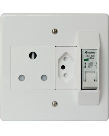 Crabtree Classic 16A Circuit Breaker Combo Socket with Coverplate