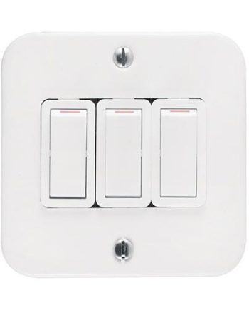 Crabtree Classic 3 Lever Industrial 1 Way Switch on Surface Box