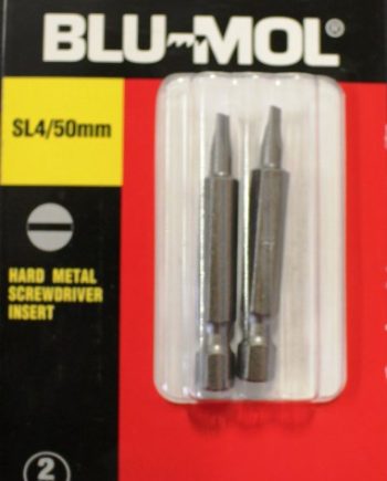 Blu-Mol Screw Driver Bit S2 Sl4X50Mm 2Pc