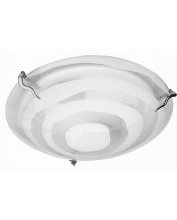 White Opaque Glass With Satin Chrome Skew Clips Ceiling Light 400Mm