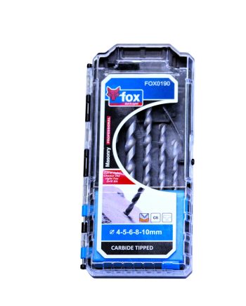 Fox 5Pcs Masonry Drill Set-4-5-6-8-10Mm